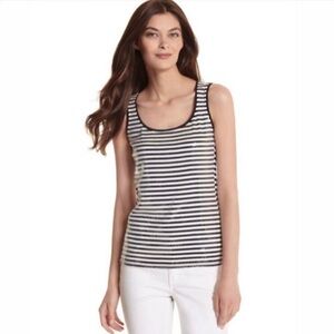White House Black Market Sequin Striped Tank Top size XS